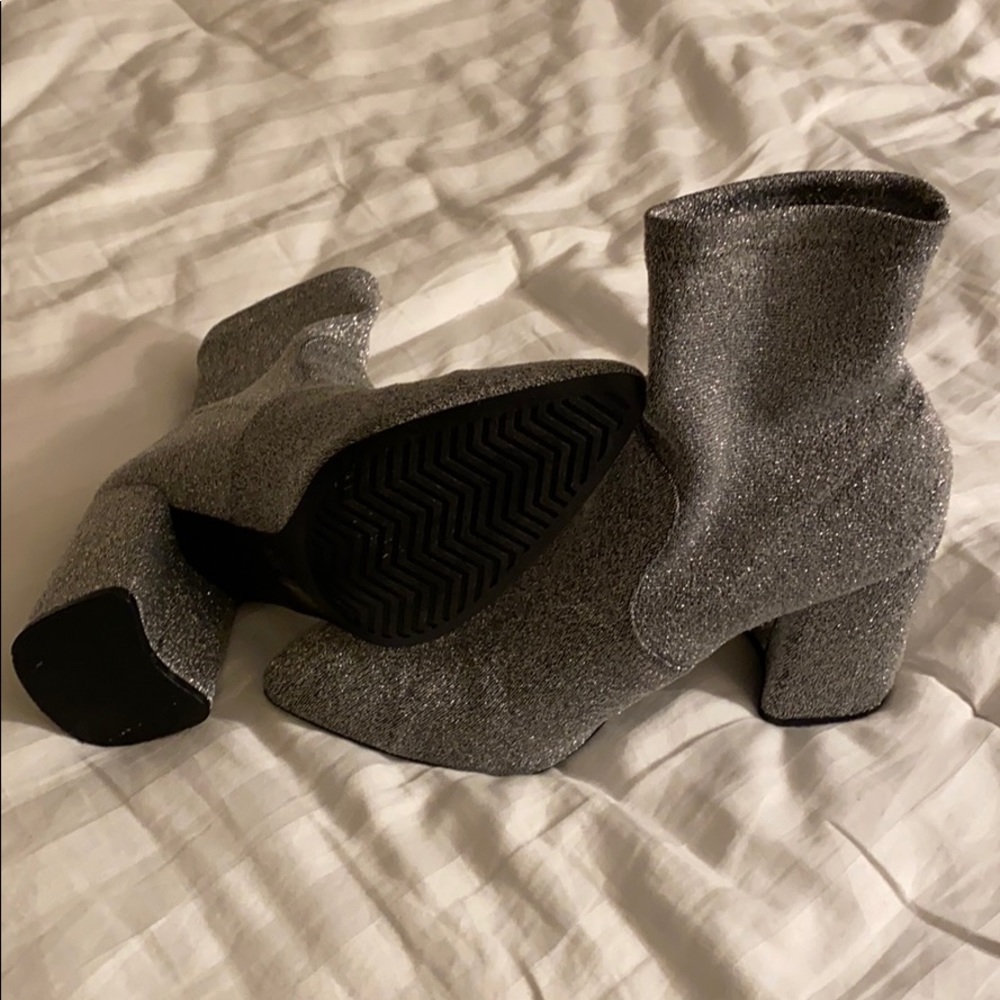 Silver/glitter booties